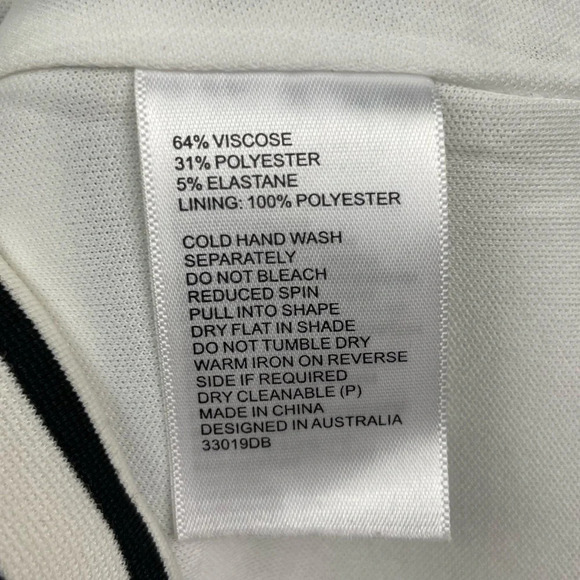 Bardot Black White Stripe Stretch Spaghetti Strap Sheath Dress - Picture 6 of 8